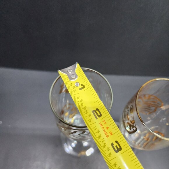 Vintage Champagne Toasting Flutes Painted in Gold 7.75'' Tall - Set Of 2 - Picture 7 of 7